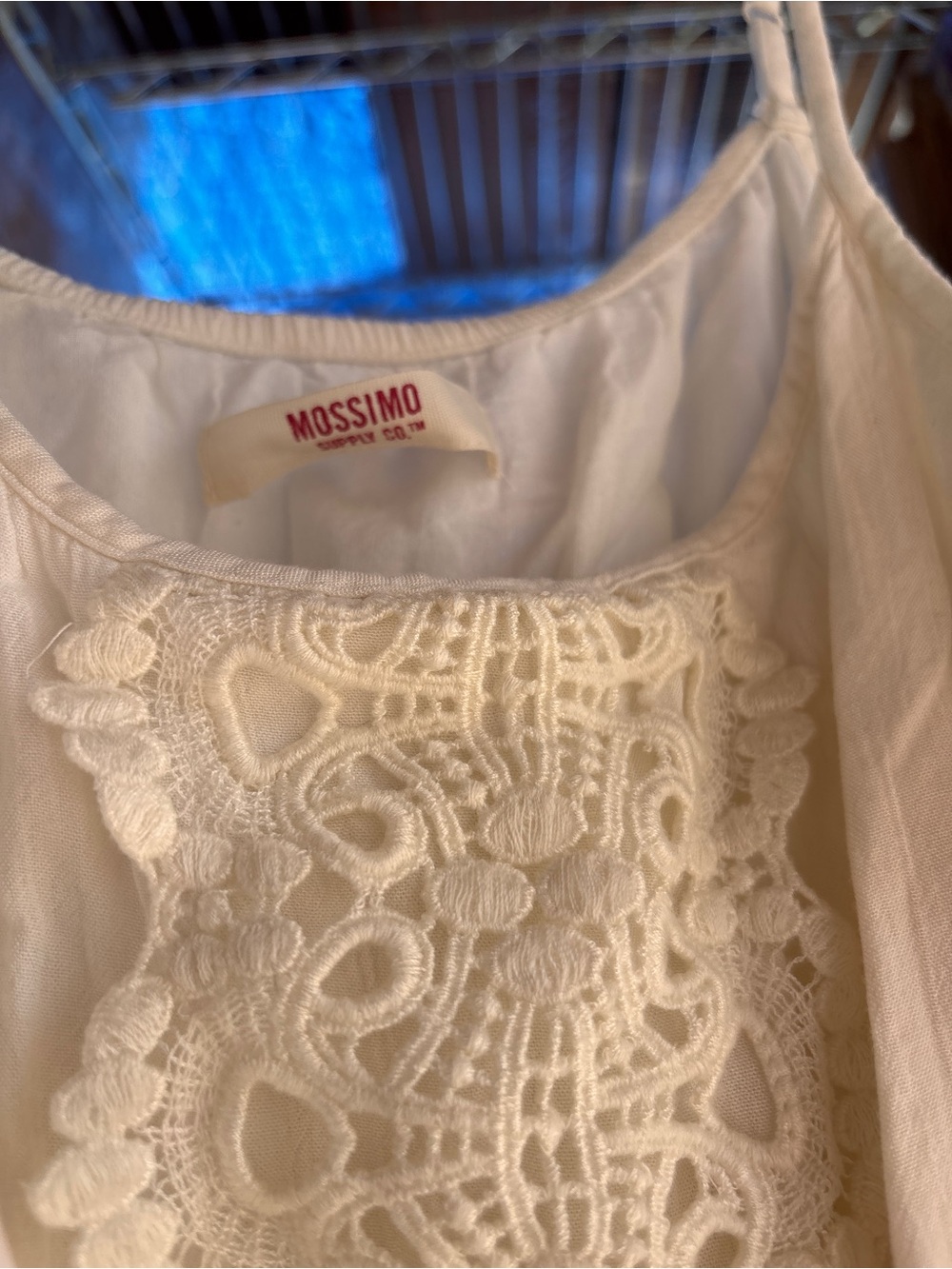 Mossimo Supply Co. Cream Lace-Front Camisole